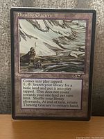 Single Magic: The Gathering card 'Thawing Glaciers' displayed, showing card details and artwork.