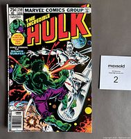 Front cover of the comic showing The Incredible Hulk fighting Silver Surfer, marked as issue 250, 75 cents, Marvel Comics Group.