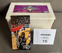 Box and showing the set title 'NBA Jam Session 1994-1995' with a prominent Shaquille O'Neal player card on top, depicting him dunking in Orlando Magic uniform.