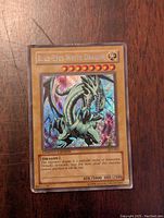 Front of Blue-Eyes White Dragon limited edition holographic Yu-Gi-Oh card, showing the dragon image, attack/defense stats, card type, and limited edition text.