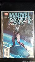 Front cover of Marvel Zombies 2nd print Silver Surfer variant comic book showing zombified Silver Surfer in space.