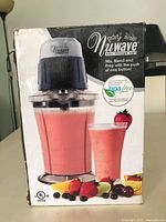 Front of Nuwave Party Mixer box showing product image and features