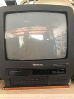 Front view of Panasonic Omnivision CRT TV with integrated VHS deck