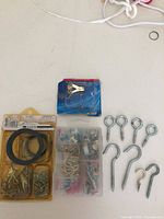 Overview of all picture hanging hardware items