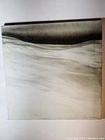 Full front view of square acrylic landscape painting showing snowdrift forms and sky.