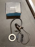 Photo of the Semlos branded box for the LED desk lamp.