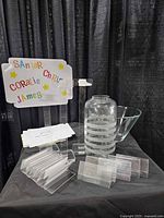 Group shot of vase, bowl, acrylic sign holders with sample signs