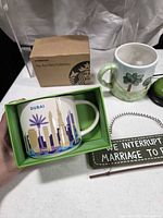 Starbucks Dubai mug in box, golf mug, golf sign visible