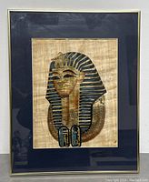 Front view of framed Pharaonic papyrus artwork showing overall condition and framing.