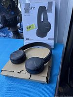 Sony WH-CH510 wireless headphones with original box, showing product and packaging condition.