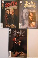 Set of three Buffy the Vampire Slayer Spike and Dru comic books laid out flat showing full covers for all three issues.