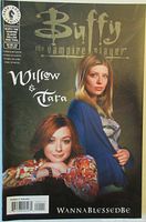 Front cover photo of Buffy the Vampire Slayer Willow and Tara Special #1B comic book showing title, cover image of characters and comic info.