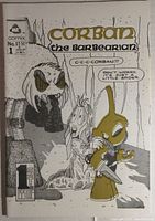Front cover of Corban The Barbearian #1 comic book, showing title, issue number, publisher, cover price, and artwork of characters.