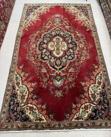 Full top-down view of entire rug laid flat.