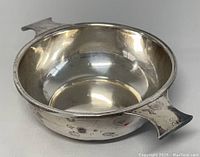 Angled view of bowl and both handles