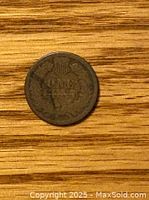 Reverse side of the 1882 US Indian Head penny, showing the shield, wreath, and denomination.