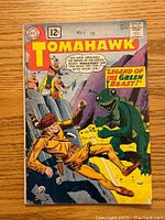 Front cover of Tomahawk comic book issue #78 depicting the 'Legend of the Green Beast' with a man fighting a green creature.