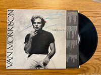 Front cover of Van Morrison 'Wavelength' album showing the artist and title with vinyl partially visible.