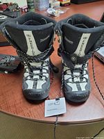 Front view of the Airwalk Freeride snowboarding boots showing laces and toe area.