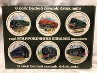 Full view of front package labeling with image of all 6 coasters and text description