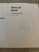 Manual book for crystal chandelier Model No. HLC04058