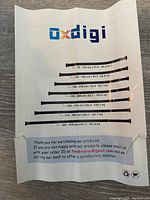 Instruction sheet showing adjustable rod lengths from 70 cm up to 410 cm.