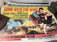 Full view of the 1954 Gone With The Wind movie poster showing the artwork and text.