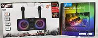 Boxed SINWE SK1 Karaoke System and Govee RGB Backlight Kit boxed side by side