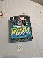 Box closed showing front design and year 1990-91 NHL hockey cards