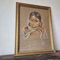 Framed print of Mexican girl by Dorothy Francis showing full frame and artwork.