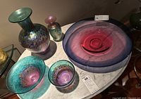 Overview of all items on marble tabletop