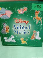 Front of the Disney Animal Stories box showing various Disney animal characters including Dumbo, Bambi, Lady and the Tramp, 101 Dalmatians, The Lion King’s Simba, and The Aristocats.