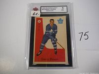 Front view of the graded 1959-60 Parkhurst Gerry Ehman rookie card with grading label showing grade 5 EX.