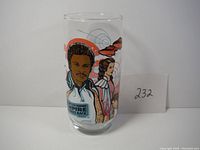 Front view of the collectible glass showing Lando Calrissian and other Star Wars characters with bright colors and no visible wear.