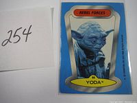 Alternate front view of the 1980 Star Wars Yoda Rebel Forces sticker.