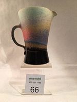 Front angled view of pitcher showing color gradient and shape