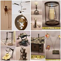 Overview collage of all 14 metal art pieces