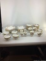 Full overview of china service laid out on white background