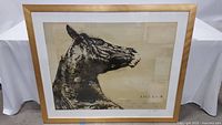 Front view of the framed Ashley Collins horse art print showing the full horse head image and frame.