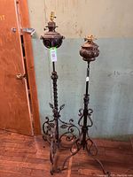 Both lamps side by side showing full stands and fonts