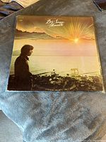 Front view of the Boz Scaggs 'Moments' vinyl album cover showing sunset scene with man and dog silhouette