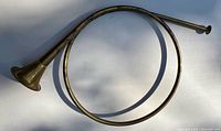 Full view of circular brass horn