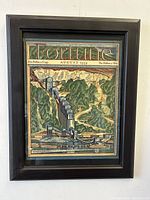 Frontal view of framed Fortune magazine cover from August 1934, showing full artwork and frame.