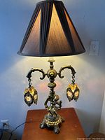 Front view of complete lamp with shade