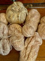 All eight mohair yarn balls grouped