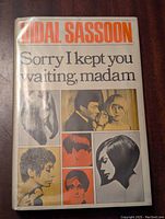 Front cover of the hardcover book with a collage of photographs of women with 1960s hairstyles by Vidal Sassoon.
