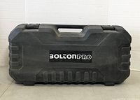 Closed black plastic carrying case with Bolton Pro logo