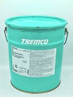 Full view of teal 1.5 gallon Tremco container with product label.