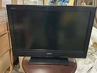 Front view of the 32 inch Sony Bravia TV showing the screen and Sony logos.