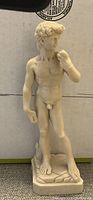 Full frontal view of the David statue figurine showing detailed sculpting and pose